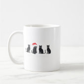 Meowys Christmas Black Cat Santa Hats Present Anim コーヒーマグカップ (左)