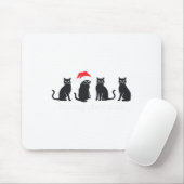 Meowys Christmas Black Cat Santa Hats Present Anim マウスパッド (マウス)