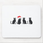 Meowys Christmas Black Cat Santa Hats Present Anim マウスパッド<br><div class="desc">Meowys Christmas Black Cat Santa Hatsプレゼント動物クリスマス</div>