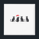Meowys Christmas Black Cat Santa Hats Present Anim マグネット<br><div class="desc">Meowys Christmas Black Cat Santa Hatsプレゼント動物クリスマス</div>