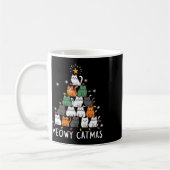 Meowys Christmas Squad Cat Santa Hats Present Anim コーヒーマグカップ (左)