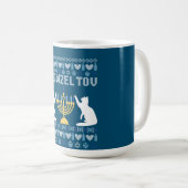 Meowzel Tov Chanukah コーヒーマグカップ (正面右)