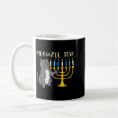 Meowzel Tov Jewish Cat Funny Hanukkah Chanukah Pjs コーヒーマグカップ (左)