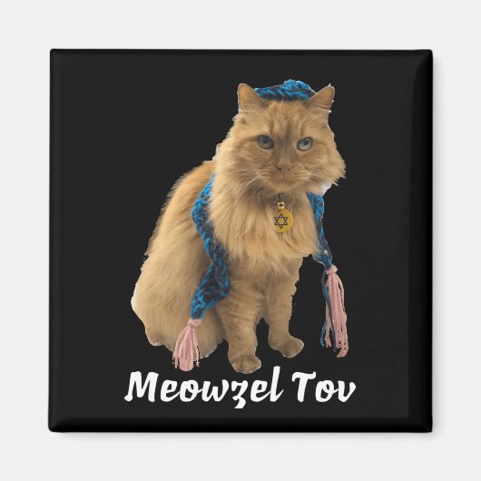 Meowzel Tov Mazel Tovユダヤ猫マグネット マグネット (正面)