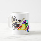 Merマグのカラフルの人魚 コーヒーマグカップ (正面左)