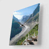 Mer de Glace -シャモニーフランス スクエア壁時計 (傾斜)