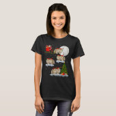 Meranian Dog Santa Sleigh Flying Funny Magical Chr Tシャツ (正面フル)
