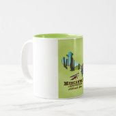 mercantour national parkフランス旅行ポスターマップ。 ツートーンマグカップ (正面左)