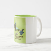 mercantour national parkフランス旅行ポスターマップ。 ツートーンマグカップ (正面右)