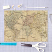 Mercatorsの投射の世界地図 薄葉紙 (クラフト)