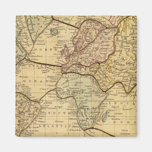 Mercators Projectionの世界地図 マグネット (正面)