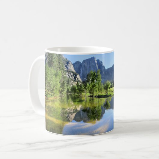 Merced Riverのヨセミテ滝 – ヨセミテバレー コーヒーマグカップ (正面左)