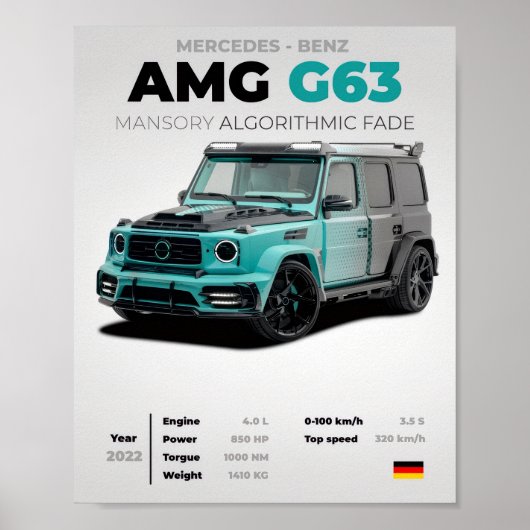 Mercedes-Benz AMG G63 MANSORY Algorithmic Fade Ext ポスター (正面)
