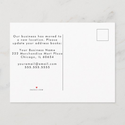 Merchandise Mart Office Moving Announcement 案内ポストカード (裏面)