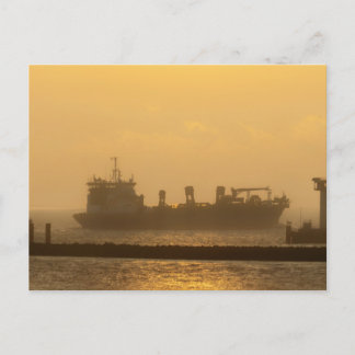 Merchant ship on the North Sea near Cuxhaven ポストカード