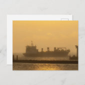 Merchant ship on the North Sea near Cuxhaven ポストカード (正面/裏面)