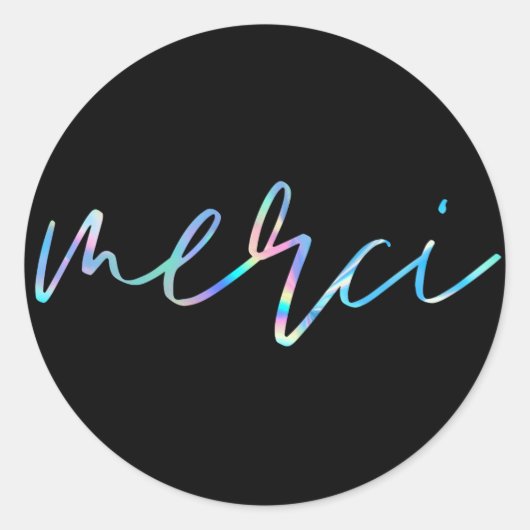 Merciカラフルエレガントありがとう ラウンドシール (正面)