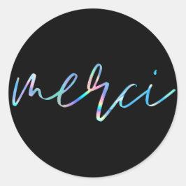 Merciカラフルエレガントありがとう ラウンドシール