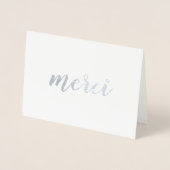MerciフランスのありがとうBrushstroke Script Silver 箔カード (正面)