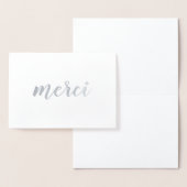 MerciフランスのありがとうBrushstroke Script Silver 箔カード (ディスプレー)