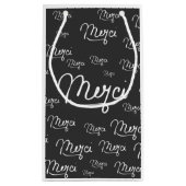 "Merci"のフランス語は黒く及び白いパターンを引用します スモールペーパーバッグ (裏面)