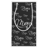 "Merci"のフランス語は黒く及び白いパターンを引用します スモールペーパーバッグ (正面)