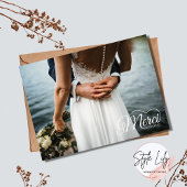 Merci Beacoup写真結婚の感謝 サンキューカード