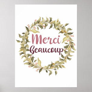 Merci Beaucoupありがとうござフランスのう ポスター