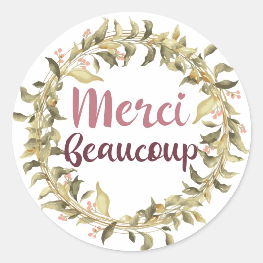 Merci Beaucoupありがとうござフランスのう ラウンドシール (正面)