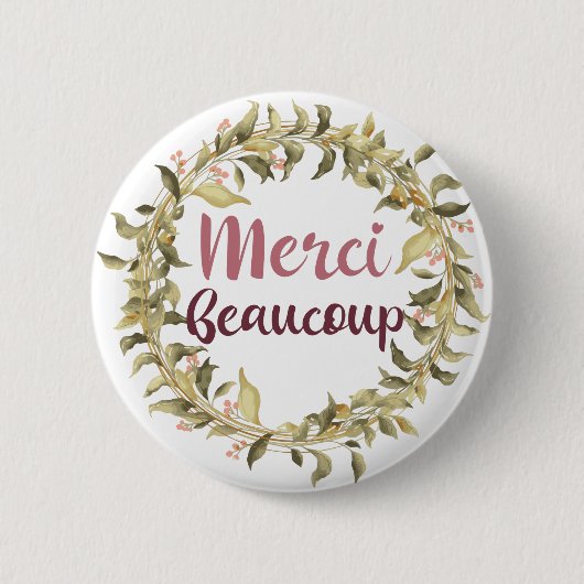 Merci Beaucoupありがとうござフランスのう 缶バッジ (正面)