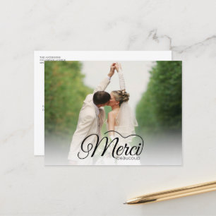 Merci Beaucoupの結婚写真ありがとう ポストカード