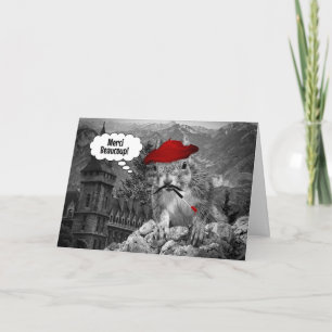 Merci Beaucoupリスのフランスのな芸術家 サンキューカード