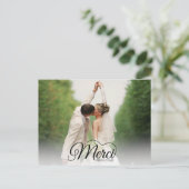 Merci Beaucoup写真モダンの結婚ありがとう ポストカード (スタンド正面)