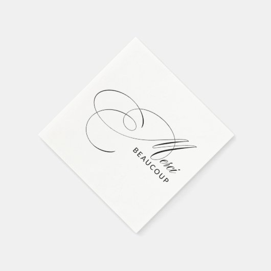 Merci Beaucoup書エレガント道ありがとう スタンダードカクテルナプキン (角)