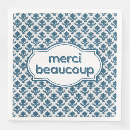 Merci Beaucoup エレガントフレンチタペストリー ブルー ホワイト