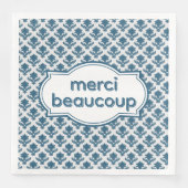 Merci Beaucoup Elegant French Tapestry Blue White (正面)