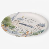 Merci Beaucoup | Parisian Watercolor Garden ペーパープレート (アングル)