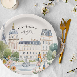 Merci Beaucoup | Parisian Watercolor Garden ペーパープレート