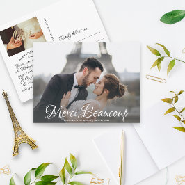 Merci Beaucoup Scriptの結婚写真ありがとう ポストカード