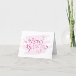 Merci Beaucoup Thank Notecard In Pinks サンキューカード