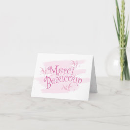 Merci Beaucoup Thank Notecard In Pinks サンキューカード