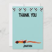 Merci Course de Voiture Anniversaire Enfants Voitu サンキューカード (正面)