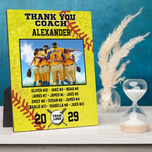 Merci Entraîneur, Photo personnalisée & noms des c フォトプラーク (側面)