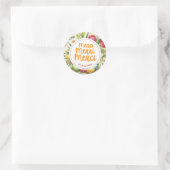 Merci Merci Merciフローラサンキューステッカー ラウンドシール (バッグ)