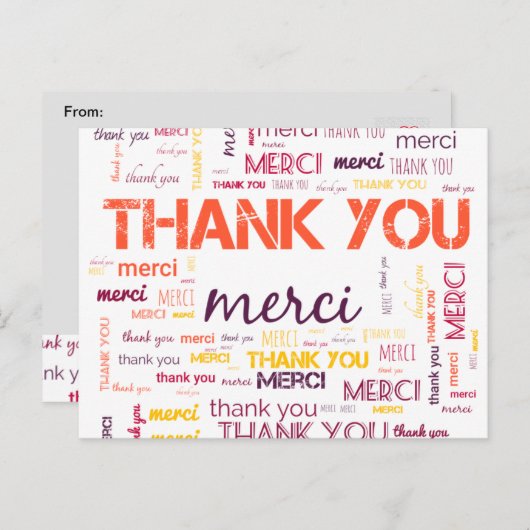 MERCI, MERCI, MERCI – ありがとうはがき ポストカード (正面/裏面)