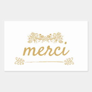 Merci Thank you Sticker 長方形シール