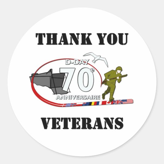 Merci vétérans - Thank you veterans ラウンドシール (正面)
