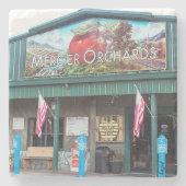 Mercier果樹園、青いリッジ、ジョージアのりんご、 ストーンコースター (正面)