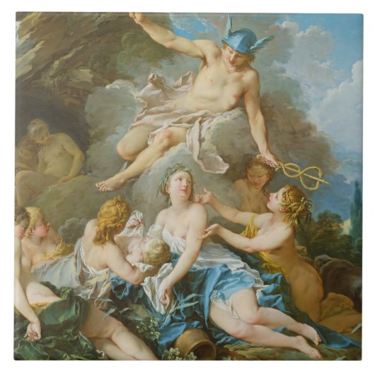 Mercury confiding the infant Baccus to the Nymphs  タイル (正面)