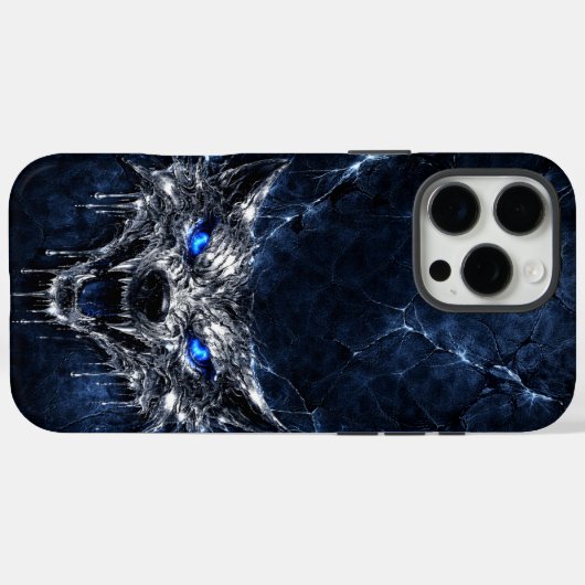 Mercury Wolf Blue Sapphire Eyes Glacial Case-Mate iPhoneケース (裏面 (横))